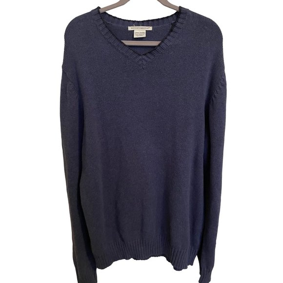 KNIGHT BRIDGE Other - KNIGHT BRIDGE KNIT SWEATER SIZE LARGE NAVY BLUE THICK KNIT 100%COTTON